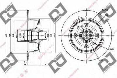DJ PARTS bd1765 -  Тормозной диск